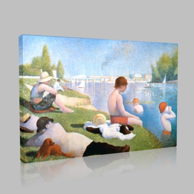 Georges-Pierre Seurat-A Bathe with Asnières Stampa su Tela