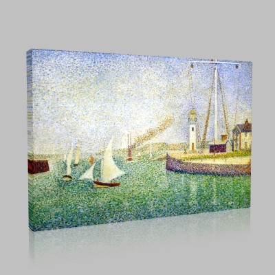 Georges-Pierre Seurat-Entered of the port of Honfleur Stampa su Tela