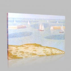 Georges-Pierre Seurat-Input of the outer harbour with port in Bessin Stampa su Tela