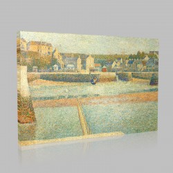 Georges-Pierre Seurat-Port in Bessin the outer harbour, low tide Stampa su Tela