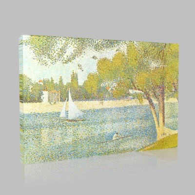 Georges-Pierre Seurat-The Seine with the Large-Bowl Spring Stampa su Tela