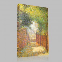 Georges-Pierre Seurat-The Street Saint-Vincent in Montmartre in spring Stampa su Tela