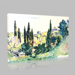 Henri Edmond Cross-Cyprès à Cagnes Stampa su Tela