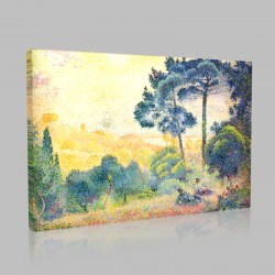 Henri Edmond Cross-Paysage provençal Stampa su Tela