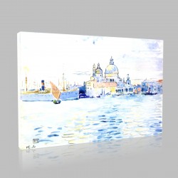 Henri Edmond Cross-Venise l'église de la Salute à l'entrée du grand canal (2) Stampa su Tela