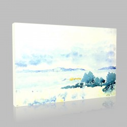 Henri Edmond Cross-vers Lande au bord de la mer Stampa su Tela