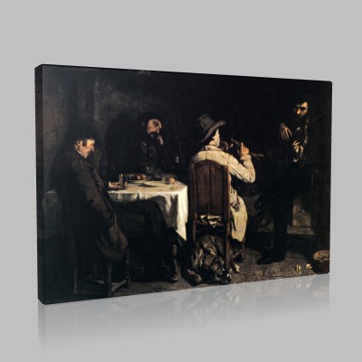 Gustave Le Courbet-After dined in Ornans Canvas