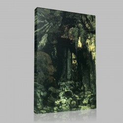 Gustave Le Courbet-Fantastic landscape with the anthropomorphic rocks Stampa su Tela