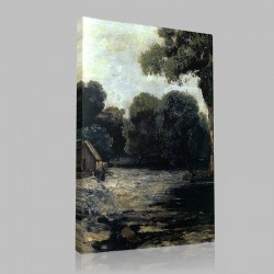 Gustave Le Courbet-L'écluse de la Loue, Détail Stampa su Tela