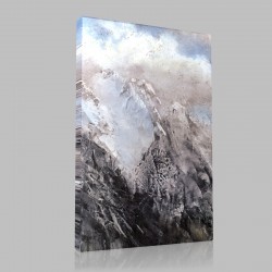 Gustave Le Courbet-Landscape of mountain (2) Stampa su Tela