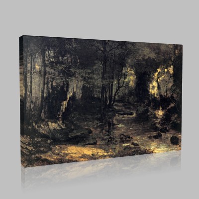 Gustave Le Courbet-Le Ruisseau du Puits-Noir Canvas