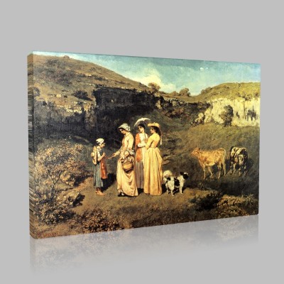 Gustave Le Courbet-Les Demoiselles de village Canvas