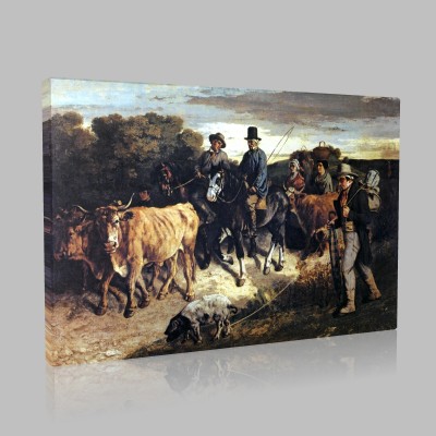 Gustave Le Courbet-Peasants of Flagey returning from the fair (Doubs) Canvas
