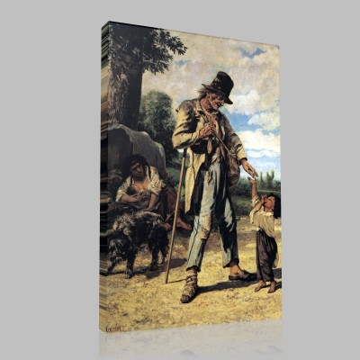 Gustave Le Courbet-The Alms of a beggar with Ornans Canvas