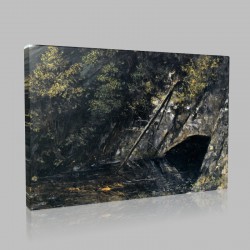 Gustave Le Courbet-The Blue Source Stampa su Tela