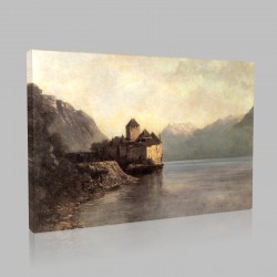 Gustave Le Courbet-The Castle of Chillon Stampa su Tela