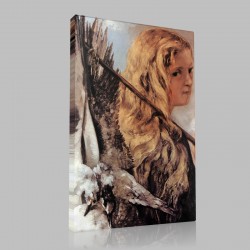 Gustave Le Courbet-The Girl with the gulls Stampa su Tela