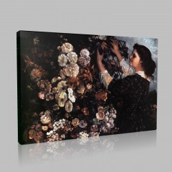 Gustave Le Courbet-The Lattice Stampa su Tela