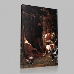 Gustave Le Courbet-The Quarry, drives out with the roe-deer in the Forests of the Large-Jura Stampa su Tela