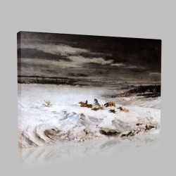Gustave Le Courbet-The Shipwreck in snow Stampa su Tela