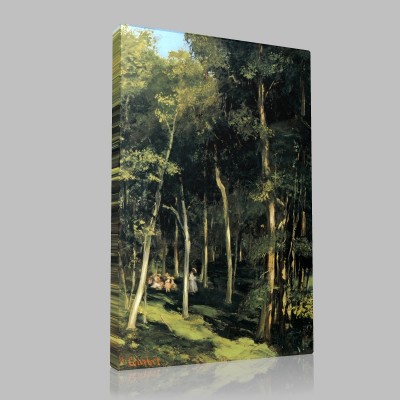 Gustave Le Courbet-The Wood of Rochemont, the children's dance Canvas