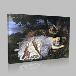 Gustave Le Courbet-Young ladies of the edges of the Seine Stampa su Tela