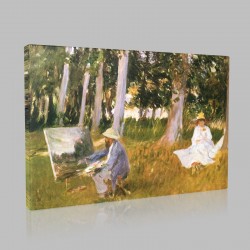 John Singer Sargent-Claude Monet Painting by the Edge of a Wood Stampa su Tela