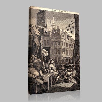 William Hogarth-Gravür,Beer Street Stampa su Tela