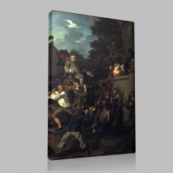 William Hogarth-Quatre Images d'une élection Stampa su Tela