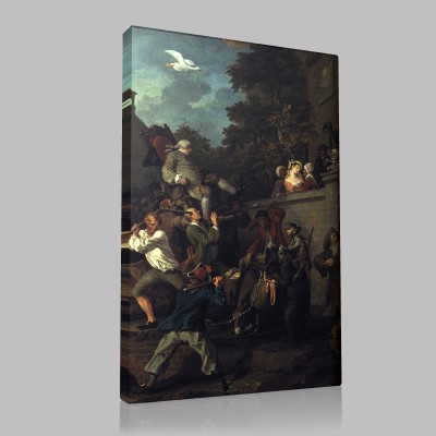 William Hogarth-Quatre Images d'une élection Stampa su Tela