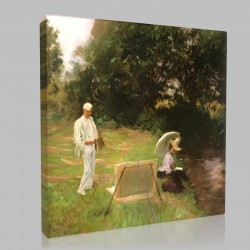 John Singer Sargent-Dennis Miller Bunker Painting at Calcot Stampa su Tela