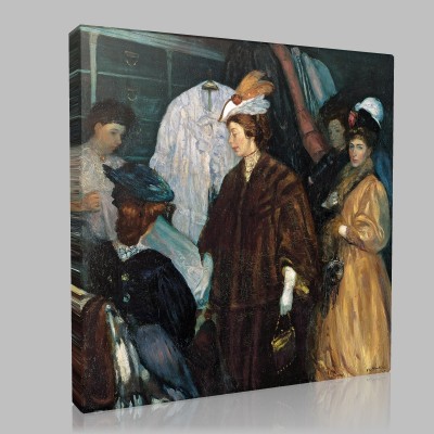 William J. Glackens-The Shoppers Stampa su Tela