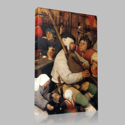Bruegel-Dance of Peasants, Détail the bagpipe Canvas