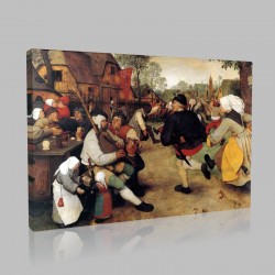 Bruegel-Dance of Peasants, sur bois Stampa su Tela