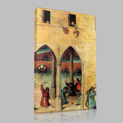 Bruegel-Détail Toupies, Sets of Children, Detail Spinning tops Canvas