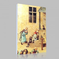 Bruegel-Détail personnages, Sets of Children, Detail characters Stampa su Tela