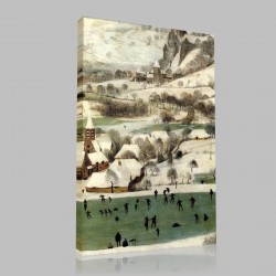 Bruegel-Hunters in Snow, Winter, Detail skaters Stampa su Tela