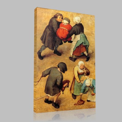 Bruegel-Sets of Children, Detail flute, chair, horse Canvas