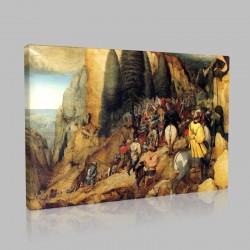 Bruegel-The Conversion of Paul Saint, sur bois Stampa su Tela