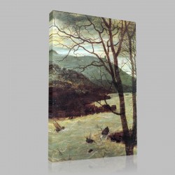 Bruegel-The Dark Day, beginning of Spring, Detail boats Stampa su Tela