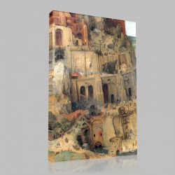 Bruegel-The Tower of Babel, Detail machines of construction Stampa su Tela