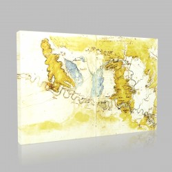 Leonardo DaVinci-Carte de la Florence avec le cours de l'Arno de Florence à Pise et à la mer, Manuscrit de Madrid Stampa su Tela