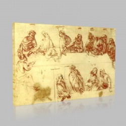Leonardo DaVinci-Etude de composition pour la Cène Stampa su Tela