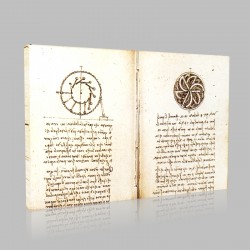 Leonardo DaVinci-Etude relative au problème du mouvement continu, codex Forster Stampa su Tela