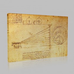 Leonardo DaVinci-Etude sur la poussée des arcs pour la tourl lanterne de la cathédrale de Milan, Codex Atlanticus Stampa su Tela