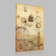 Leonardo DaVinci-Etudes d'élises de plan centré de fours à réverbère et d'un instrument à sphères, manuscrit B Canvas