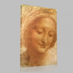 Leonardo DaVinci-Female Head Stampa su Tela