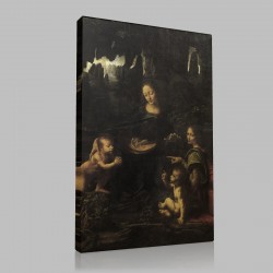 Leonardo DaVinci-La Vierge aux rochers Stampa su Tela