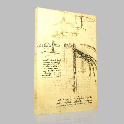 Leonardo DaVinci-Sketch Atlanticus Stampa su Tela