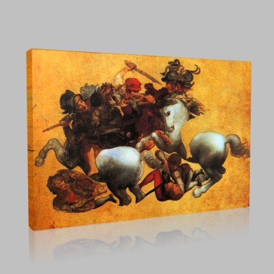 Leonardo DaVinci-Tavola Doria copie de la partie centrale du carton de la Bataille d'Anghiari Canvas
